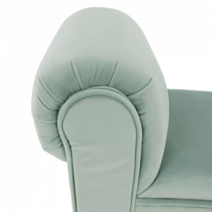 Bancă, băncuţă catifea mentol, 100 cm - TP279484 - Img 4