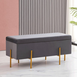 Bancă, băncuţă cu spaţiu pentru depozitare, gri, 100x45x45 - TP285402 - Img 3