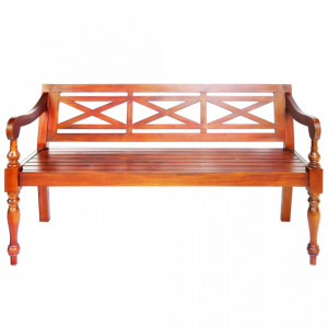 Banca Batavia, maro inchis, 136 cm, lemn masiv mahon - V246971V - Img 2