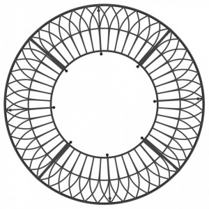 Bancă circulară de copac, negru, Ø160 cm, oțel - V318821V - Img 4