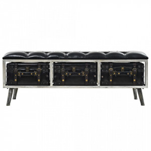 Banca depozitare, MDF si piele artificiala, 120 x 41 x 46,5 cm - V245765V - Img 2
