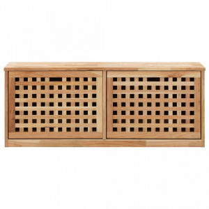 Banca depozitare pantofi, 94x20x38 cm, lemn masiv de nuc - V247599V - Img 3