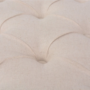 Banca din panza si lemn masiv, 110 x 38 x 48 cm, alb crem - V245359V - Img 2