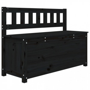 Bancă, negru, 110x41x76,5 cm, lemn masiv de pin - V823558V