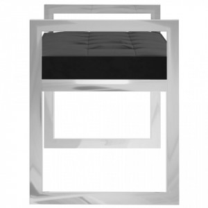 Banchetă, 97 cm, catifea neagră și oțel inoxidabil - V289041V - Img 4
