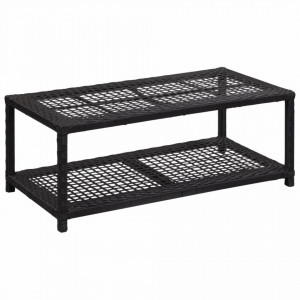 Bancheta pantofar, negru, 80 x 40 x 30 cm, poliratan - V46978V