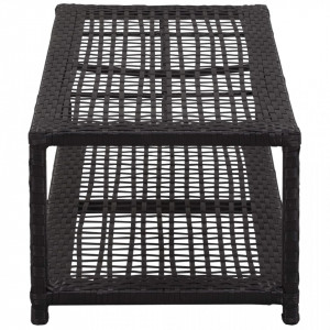 Bancheta pantofar, negru, 80 x 40 x 30 cm, poliratan - V46978V - Img 2