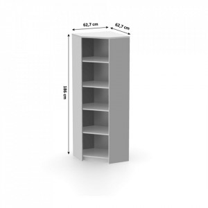Biblioraft de colţ, alb, 62,7x62,7x186 cm - TP278029 - Img 3