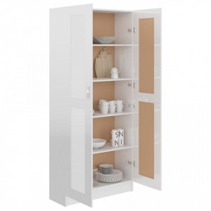 Bibliotecă, alb extralucios, 82,5 x 30,5 x 185,5 cm, PAL - V802738V - Img 3