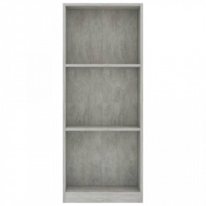 Biblioteca cu 3 rafturi, gri beton, 40 x 24 x 108 cm, PAL - V800832V - Img 4