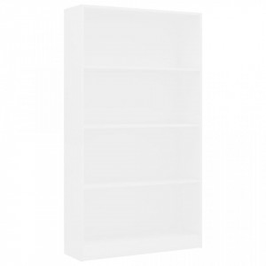 Biblioteca cu 4 rafturi, alb, 80 x 24 x 142 cm, PAL - V800909V - Img 2