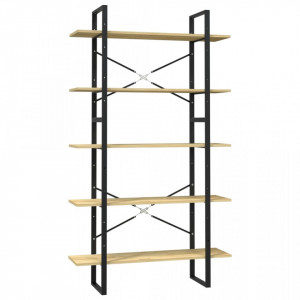 Bibliotecă cu 5 rafturi, 100x30x175 cm, lemn masiv de pin - V3082003V