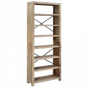 Bibliotecă cu 7 rafturi, 80x30x200 cm, lemn masiv de acacia - V345082V