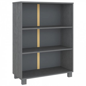 Bibliotecă, gri închis, 85x35x112 cm, lemn masiv de pin - V340486V