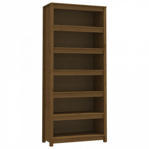 Bibliotecă, maro miere, 80x35x183 cm, lemn masiv de pin - V821697V