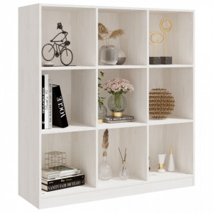 Bibliotecă/Separator cameră alb 104x33,5x110 cm lemn masiv pin - V809973V - Img 4