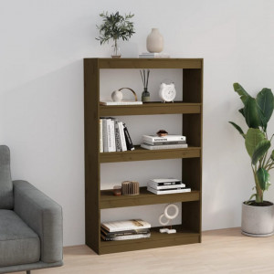 Bibliotecă/Separator cameră maro miere 80x30x135,5 cm lemn pin - V808196V - Img 3