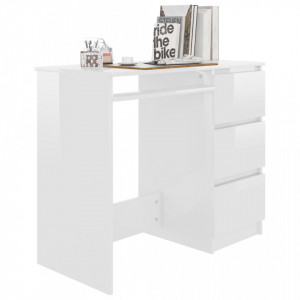 Birou, alb extralucios, 90 x 45 x 76 cm, PAL - V801379V - Img 3