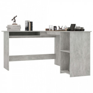 Birou de colt in forma de L, gri beton, 120 x 140 x 75 cm, PAL - V800751V - Img 3