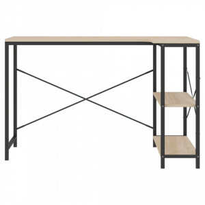 Birou de computer, negru/stejar, 110x72x70 cm, lemn prelucrat - V30215V - Img 3