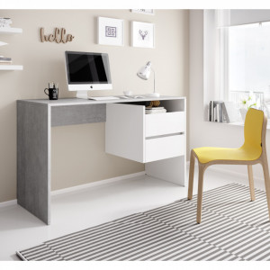 Birou, măsuţă, masă PC, gri şi alb, 125 cm - TP269211 - Img 3