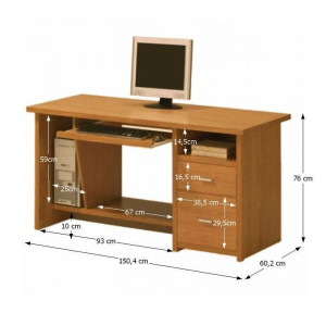 Birou, măsuţă, masă PC maro, 150 cm - TP9016446 - Img 2