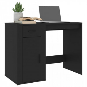 Birou, negru, 100x49x75 cm, lemn prelucrat - V816785V - Img 4