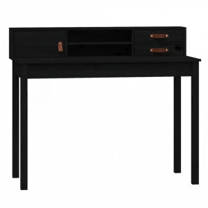Birou, negru, 110x50x93 cm, lemn masiv de pin - V823533V - Img 1