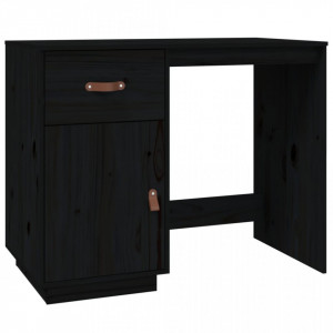 Birou, negru, 95x50x75 cm, lemn masiv de pin - V820106V
