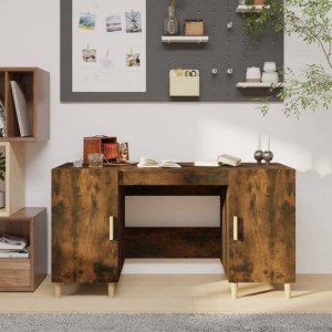 Birou, stejar fumuriu, 140x50x75 cm, lemn compozit - V817549V - Img 2