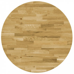 Blat de masa, lemn masiv de stejar, rotund, 44 mm, 700 mm - V245995V - Img 3
