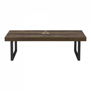 Blat pentru lavoar cu suport metalic culoarea lemnului de nuc negru mat - P71649881 - Img 3