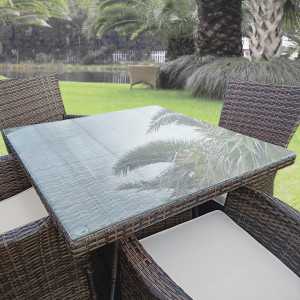 Blat sticla masa/protectie semineu, 70 x 70 cm, ESG sticla securizata, transparenta - P57827241