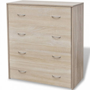 Bufet cu 4 sertare, 60 x 30,5 x 71 cm, culoare stejar - V242544V - Img 3