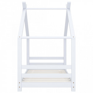 Cadru pat de copii, alb, 80 x 160 cm, lemn masiv de pin - V289611V - Img 3