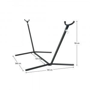Cadru, stand pentru suspendat hamac, negru, 300x120x110 cm - TP262382 - Img 20