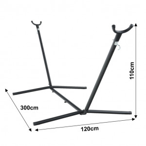 Cadru, stand pentru suspendat hamac, negru, 300x120x110 cm - TP262382 - Img 6