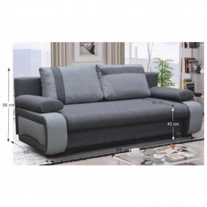 Canapea extensibilă, gri închis/gri deschis, 200x105x88 cm - TP71747 - Img 3