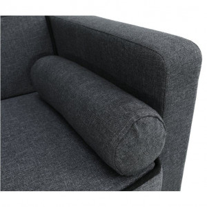 Canapea extensibilă, material gri, 186x75x89 cm - TP227595 - Img 3