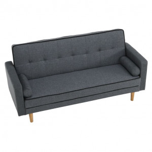 Canapea extensibilă, material gri, 186x75x89 cm - TP227595 - Img 9