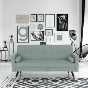 Canapea extensibilă, material verde-mentol, 189x76x89 cm - TP234739 - Img 14