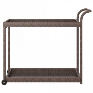 Cărucior de bar, maro, 100x45x83 cm, poliratan - V316665V - Img 3