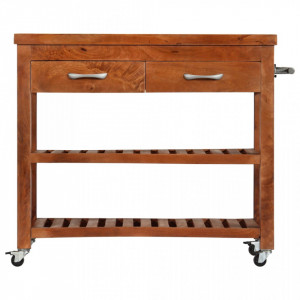 Carucior de bucatarie, 100x48x89 cm, lemn masiv de acacia - V282753V - Img 3