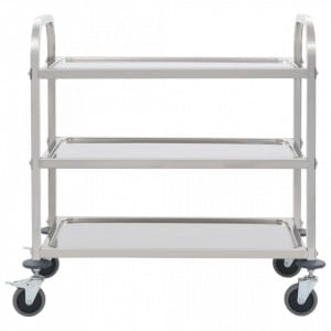 Carucior de bucatarie 3 niveluri 107x55x90 cm otel inoxidabil - V50914V - Img 2