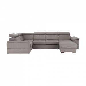 Colţar, gri maroniu Taupe, model dreapta, 330x79/97x183/196 cm - TP263487 - Img 15