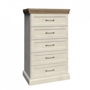 Comodă 5 sertare, 57x98x46 cm pin nordic și stejar sălbatic - TP86113 - Img 9