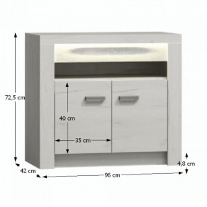 Comodă alb craft, 96x72x42 cm - TP108490 - Img 5