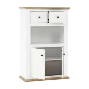 Comodă, alb și culoarea stejar, 85x40x130 cm - TP264793 - Img 4