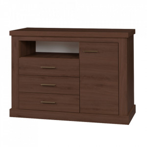 Comodă cu 3 sertare și 1 dulap, maro, 123x44x88 cm - TP264723