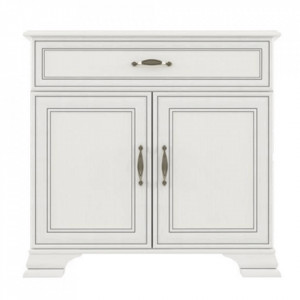 Comodă cu sertar, 94x37x90,1cm, PAL melaminat, crem - TP147859 - Img 1